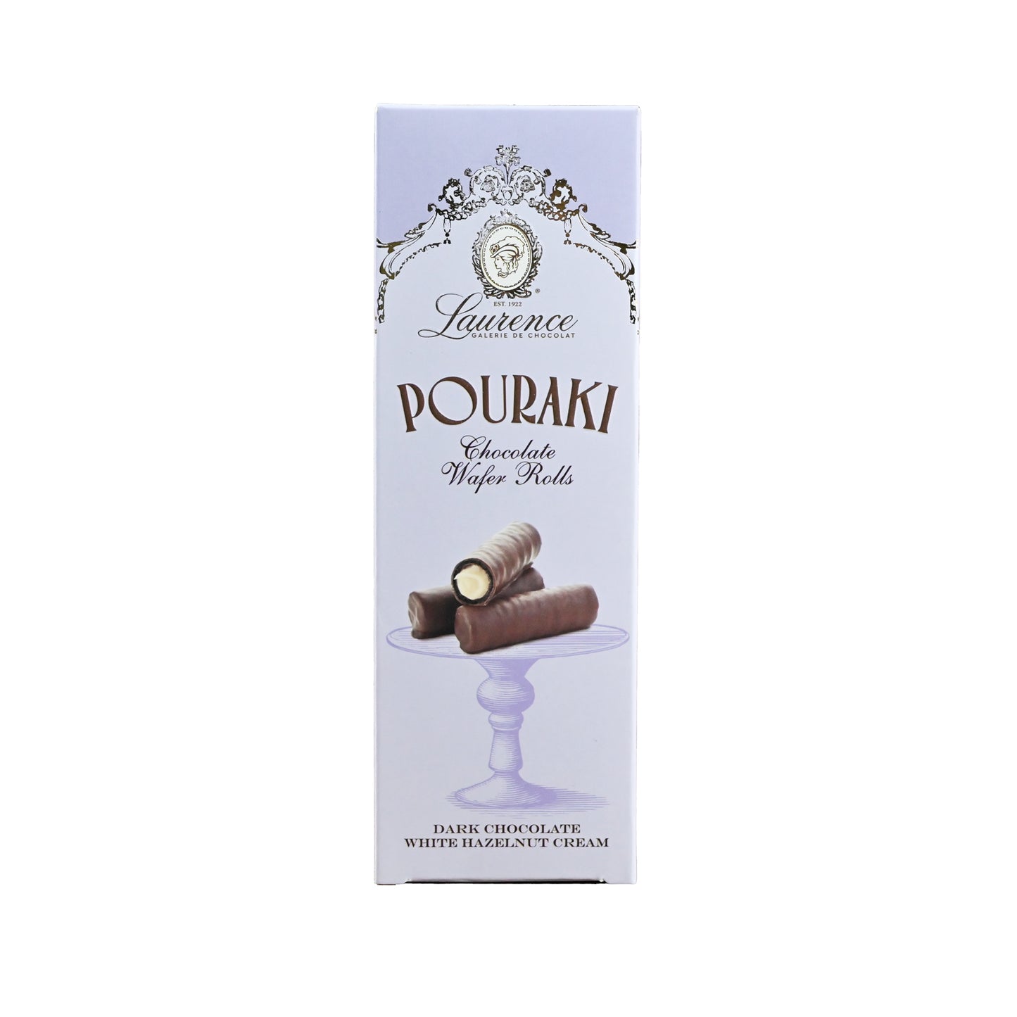 POURAKI CHOCOLATE WAFER ΜΕ ΛΕΥΚΗ ΠΡΑΛΙΝΑ ΦΟΥΝΤΟΥΚΙΟΥ 110gr - LAURENCE